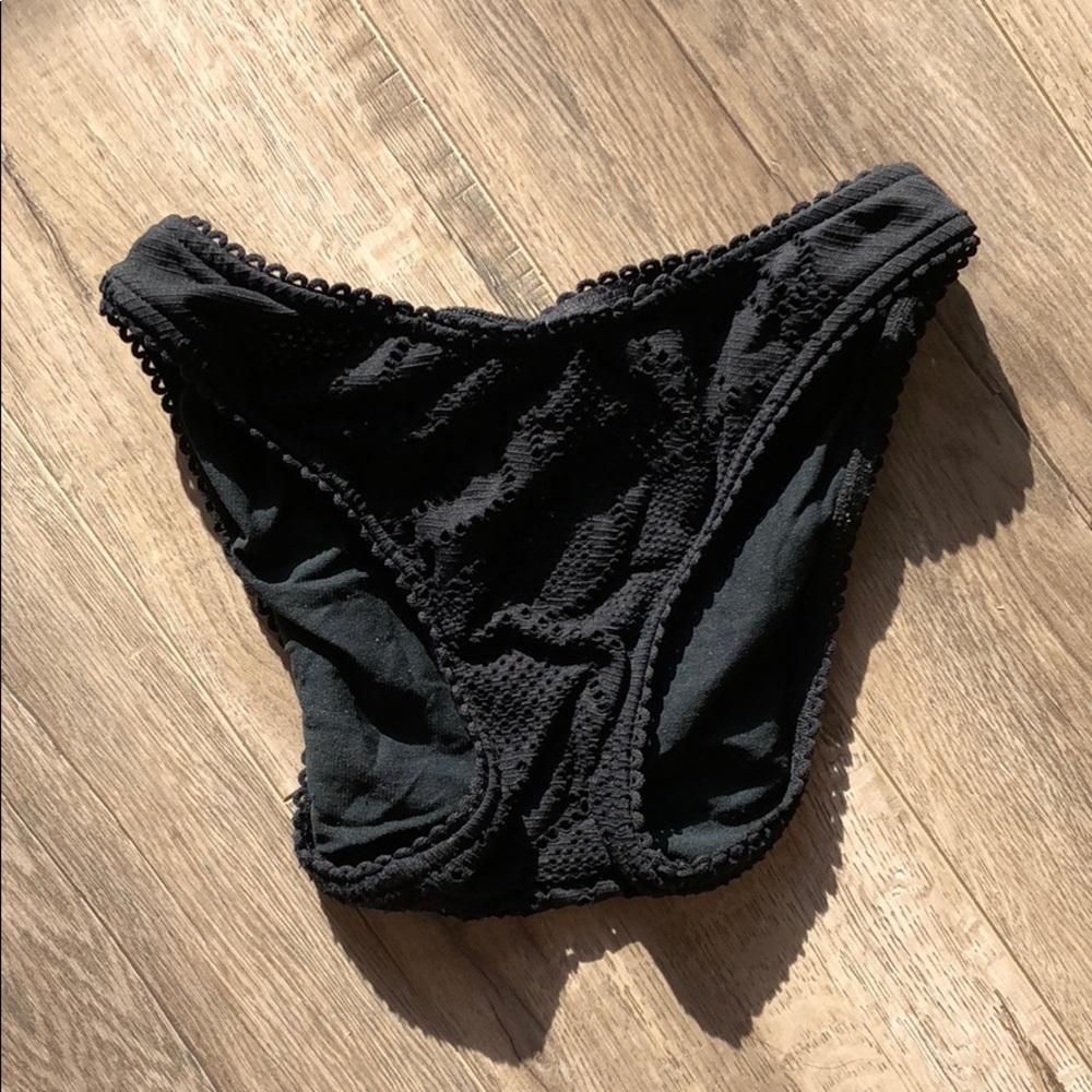 Black crochet bottom swim